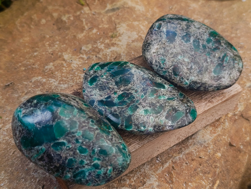 Polished Emerald Mica 'Mutokolite' Free Forms x 6 From Mutoko, Zimbabwe - Toprock Gemstones and Minerals 