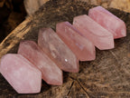 Polished Double Terminated Gemmy Rose Quartz Crystals x 12 From Madagascar - Toprock Gemstones and Minerals 