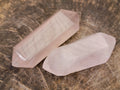 Polished Double Terminated Gemmy Rose Quartz Crystals x 12 From Madagascar - Toprock Gemstones and Minerals 