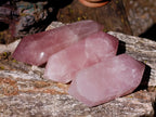 Polished Double Terminated Gemmy Rose Quartz Crystals x 12 From Madagascar - Toprock Gemstones and Minerals 