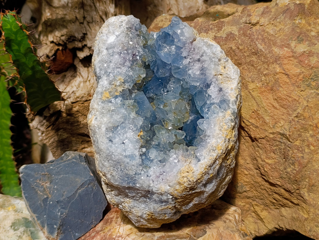 Natural Large Blue Celestite Geode Specimen x 1 From Sakoany, Madagascar - Toprock Gemstones and Minerals 