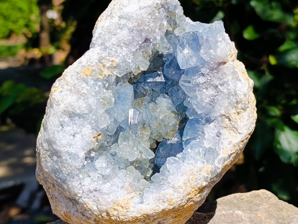Natural Large Blue Celestite Geode Specimen x 1 From Sakoany, Madagascar - Toprock Gemstones and Minerals 
