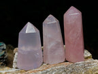 Polished Gemmy Rose Quartz Crystals x 6 From Madagascar - Toprock Gemstones and Minerals 