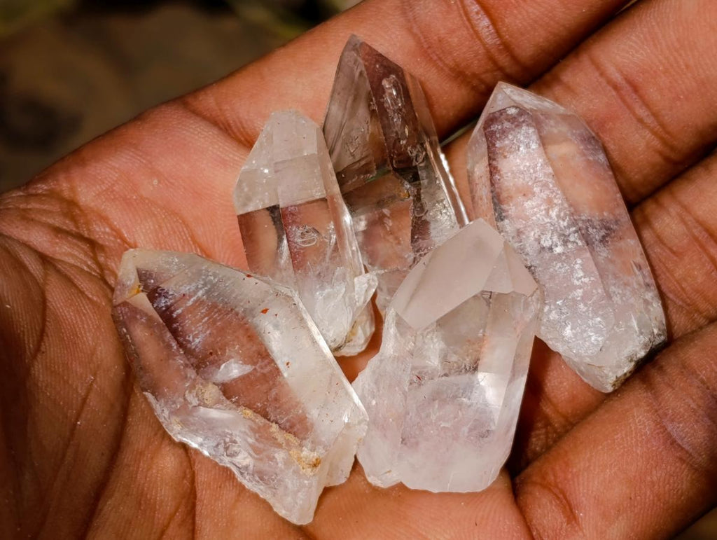 Natural Mix of Small Smokey Amethyst and Clear Quartz Crystals x 70 From Brandberg, Namibia - Toprock Gemstones and Minerals 