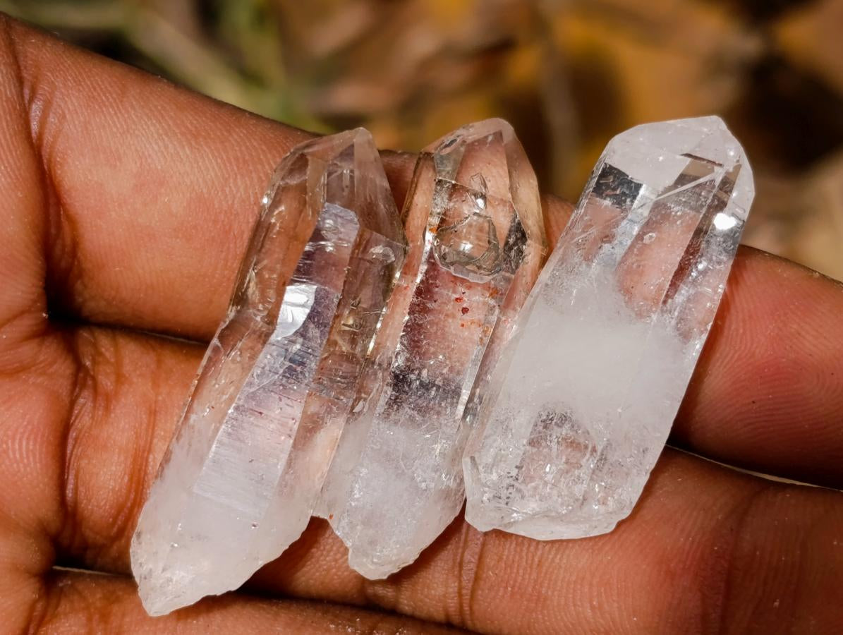 Natural Mix of Small Smokey Amethyst and Clear Quartz Crystals x 70 From Brandberg, Namibia - Toprock Gemstones and Minerals 