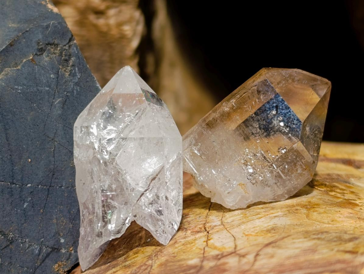 Natural Mix of Small Smokey Amethyst and Clear Quartz Crystals x 70 From Brandberg, Namibia - Toprock Gemstones and Minerals 