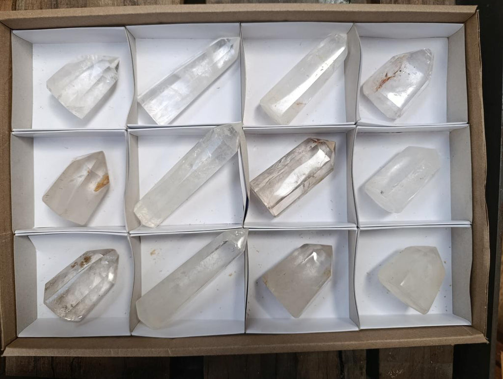 Polished Mixed Quartz Points x 12 From Madagascar - Toprock Gemstones and Minerals 