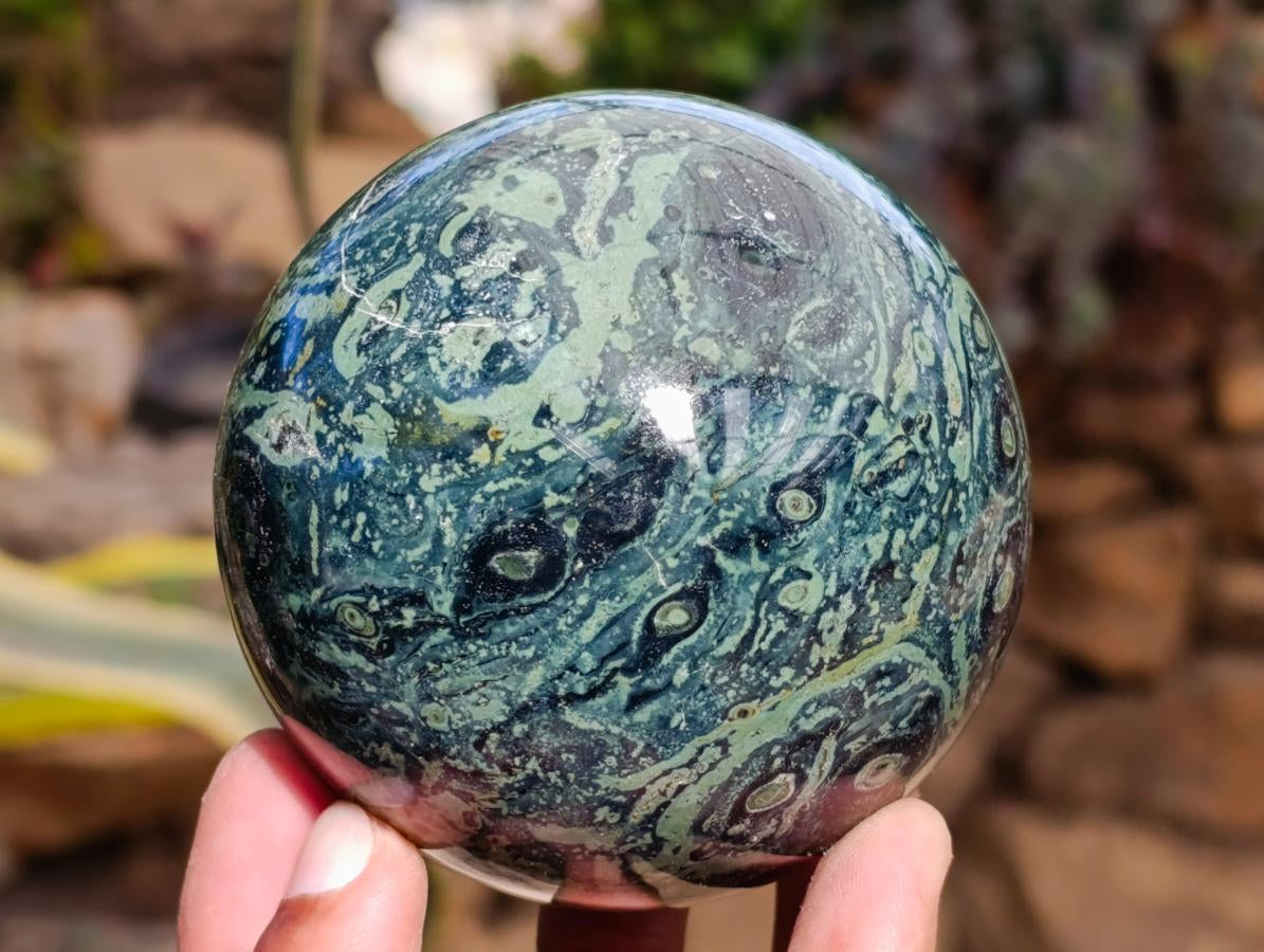 Polished Stromatolite Spheres x 3 From Katsepy, Madagascar - Toprock Gemstones and Minerals 