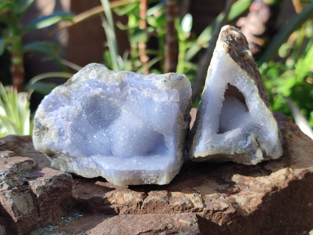 Natural Blue Lace Agate Geode Specimens x 12 From Nsanje, Malawi - Toprock Gemstones and Minerals 