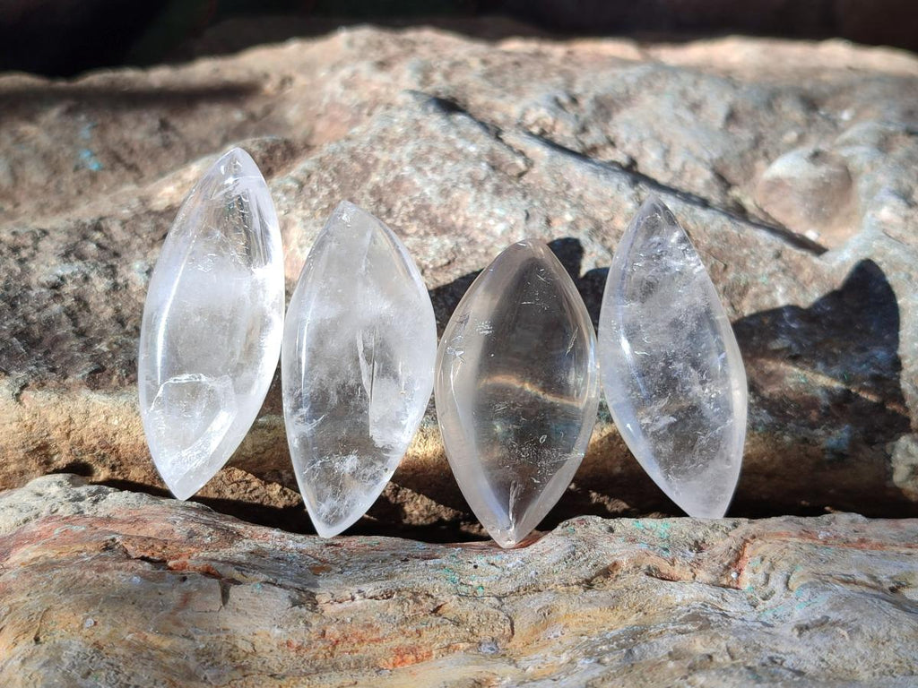 Polished Rock Crystal Quartz "Angel Tears" Free Forms x 35 From Madagascar - Toprock Gemstones and Minerals 