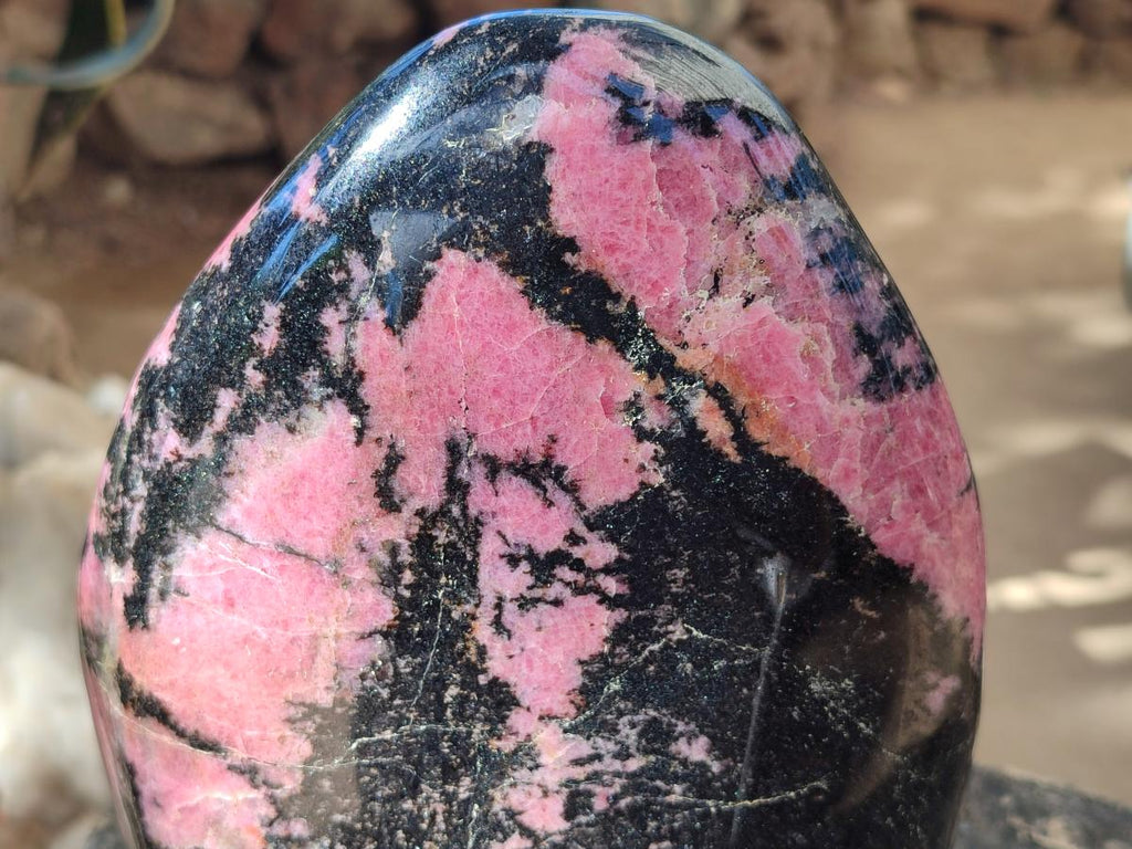 Polished Large Rhodonite Standing Free Form x 1 From Ambindavato, Madagascar - Toprock Gemstones and Minerals 
