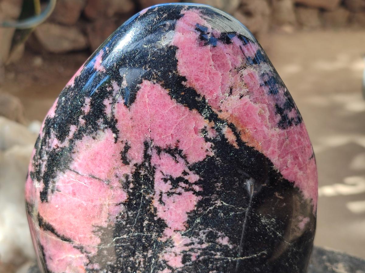 Polished Large Rhodonite Standing Free Form x 1 From Ambindavato, Madagascar - Toprock Gemstones and Minerals 