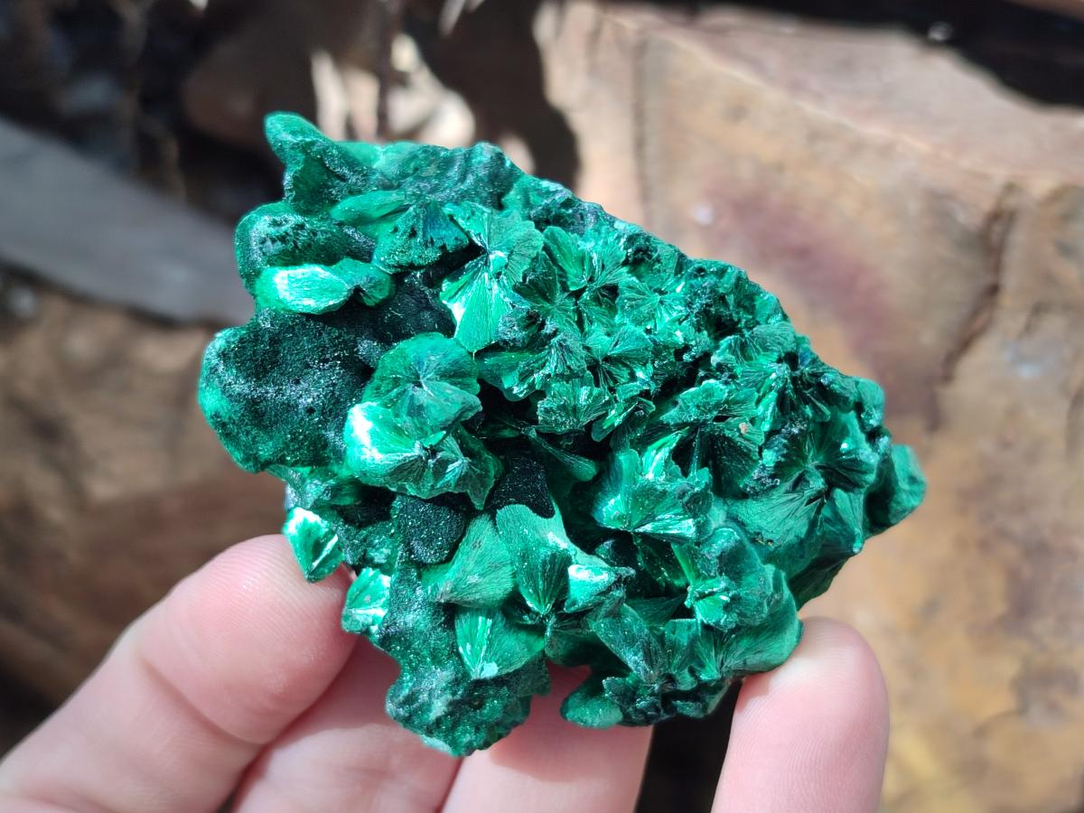 Natural Silky Malachite Specimens x 6 From Kasompe, Congo - Toprock Gemstones and Minerals 