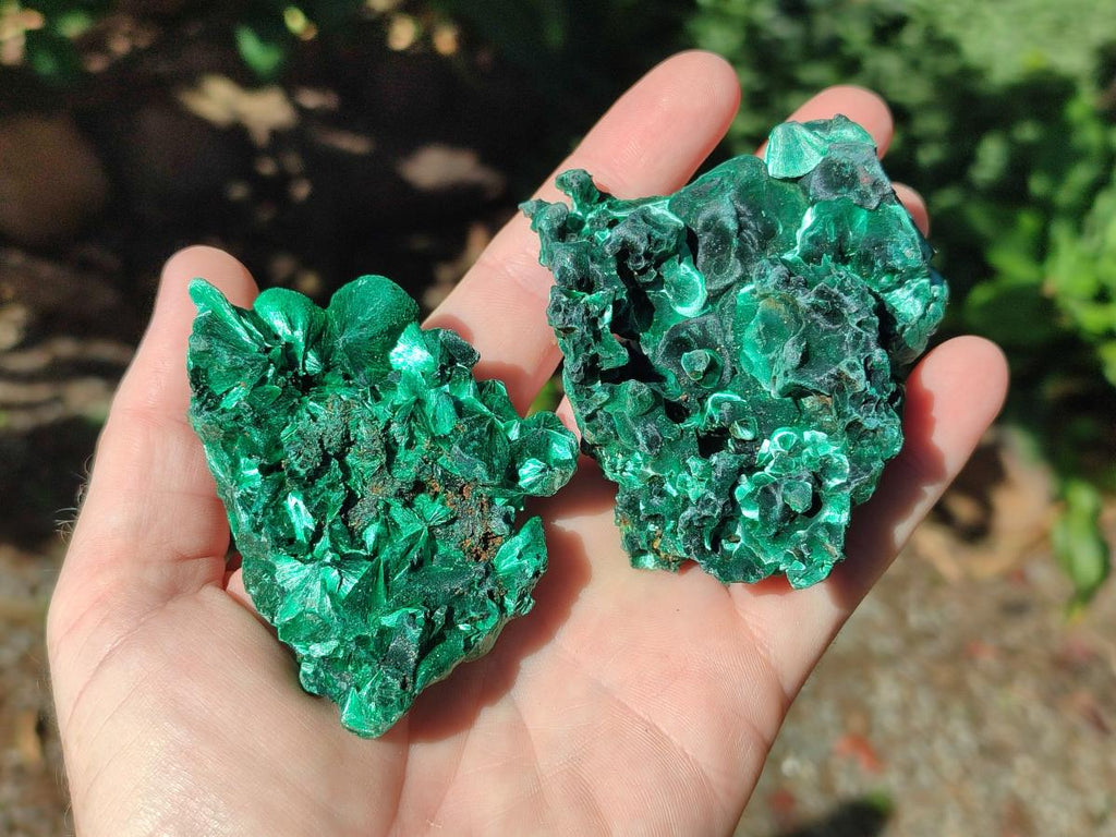 Natural Silky Malachite Specimens x 6 From Kasompe, Congo - Toprock Gemstones and Minerals 