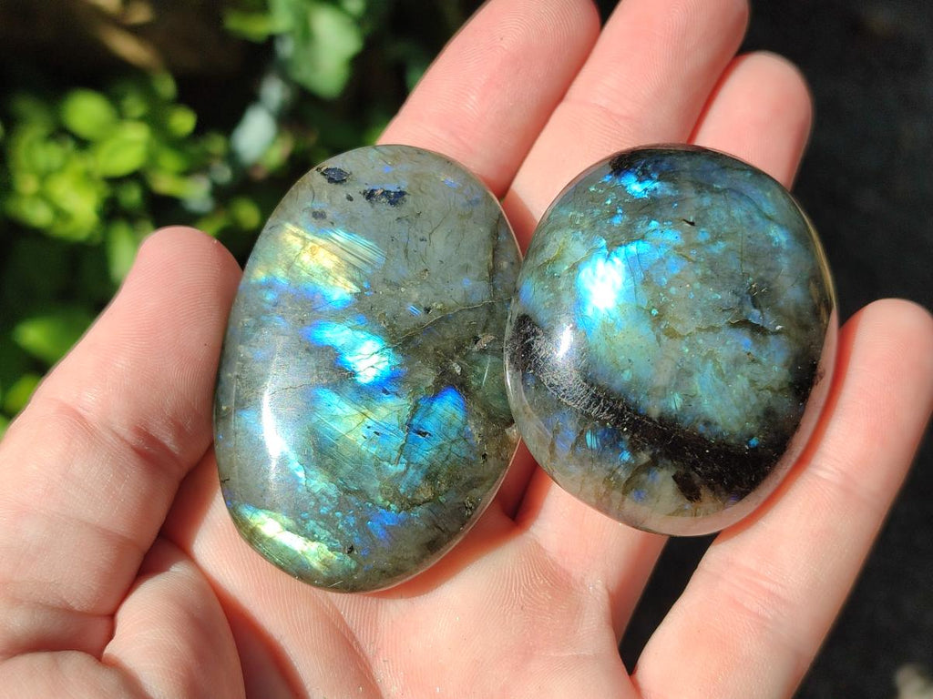 Polished Labradorite Palm Stones x 12 From Madagascar - Toprock Gemstones and Minerals 