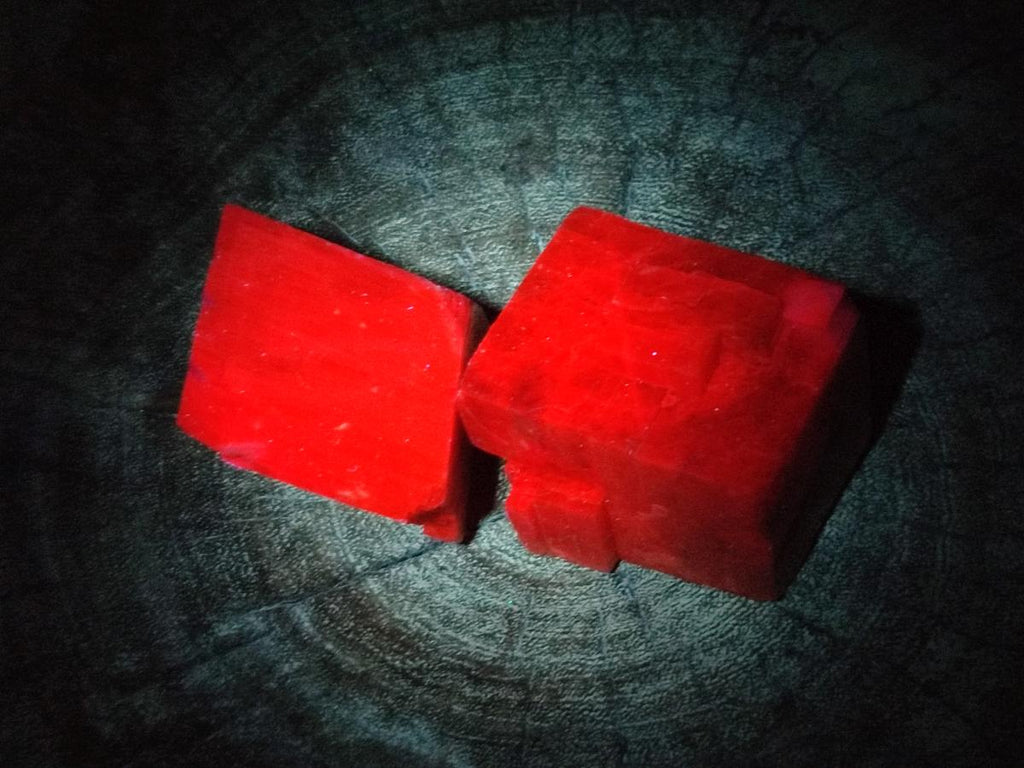 Natural Rhombohedral Sunset Orange Calcite Specimens x 12 From Spitzkop, Namibia - Toprock Gemstones and Minerals 
