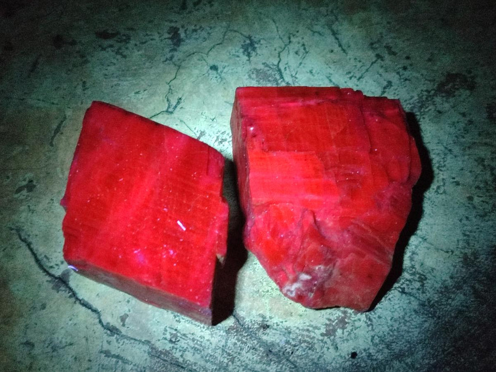 Natural Rhombohedral Sunset Orange Calcite Specimens x 12 From Spitzkop, Namibia - Toprock Gemstones and Minerals 