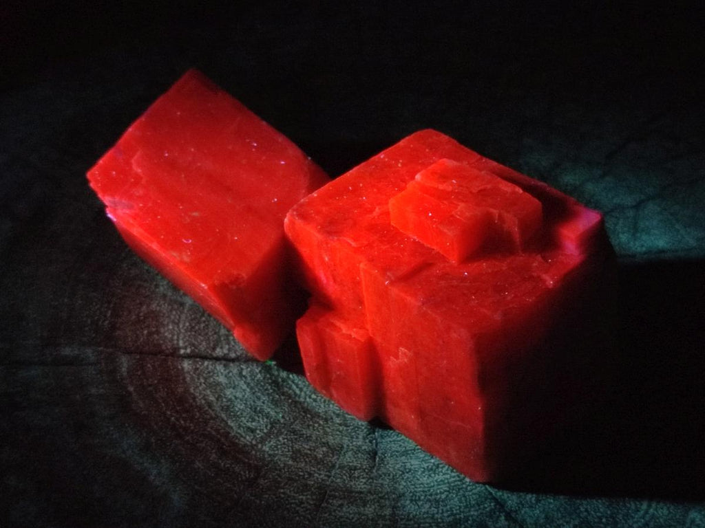 Natural Rhombohedral Sunset Orange Calcite Specimens x 12 From Spitzkop, Namibia - Toprock Gemstones and Minerals 