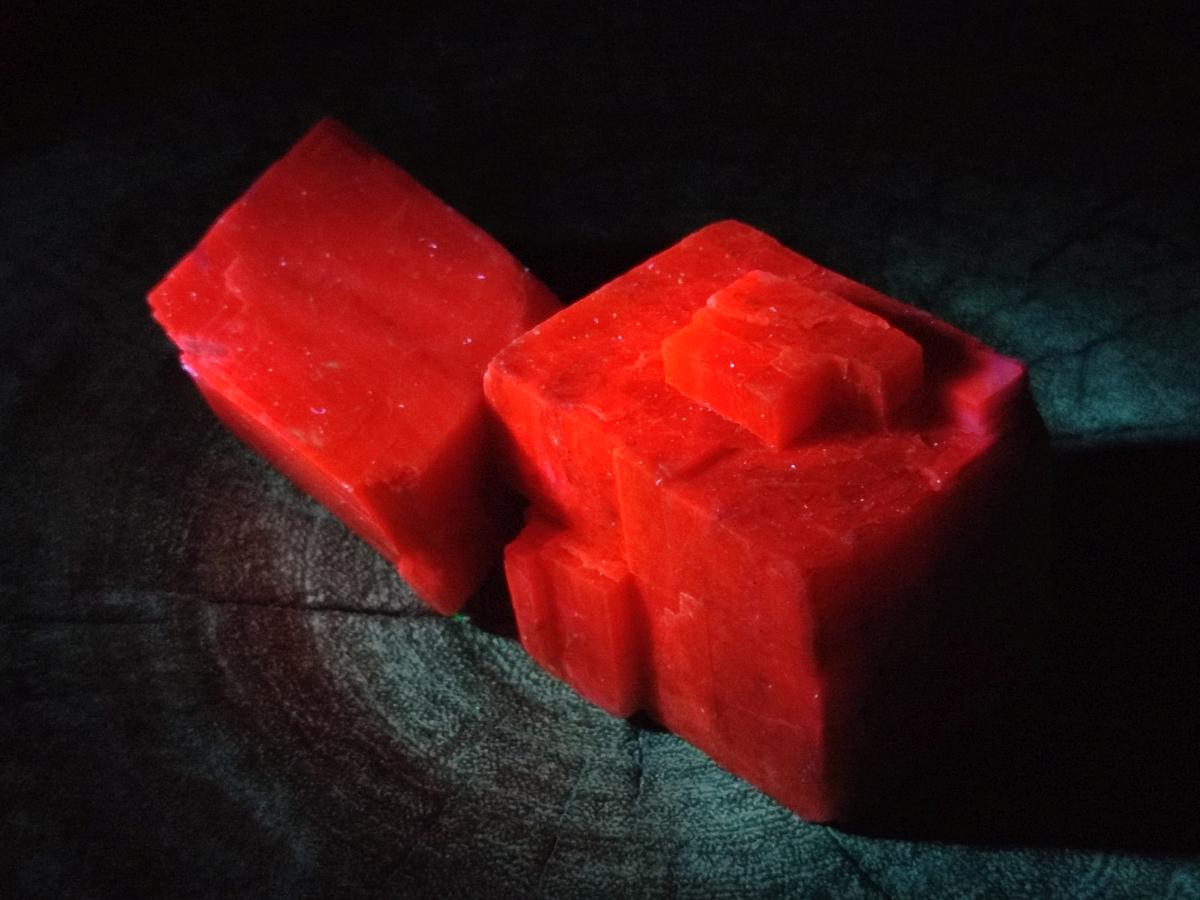 Natural Rhombohedral Sunset Orange Calcite Specimens x 12 From Spitzkop, Namibia - Toprock Gemstones and Minerals 