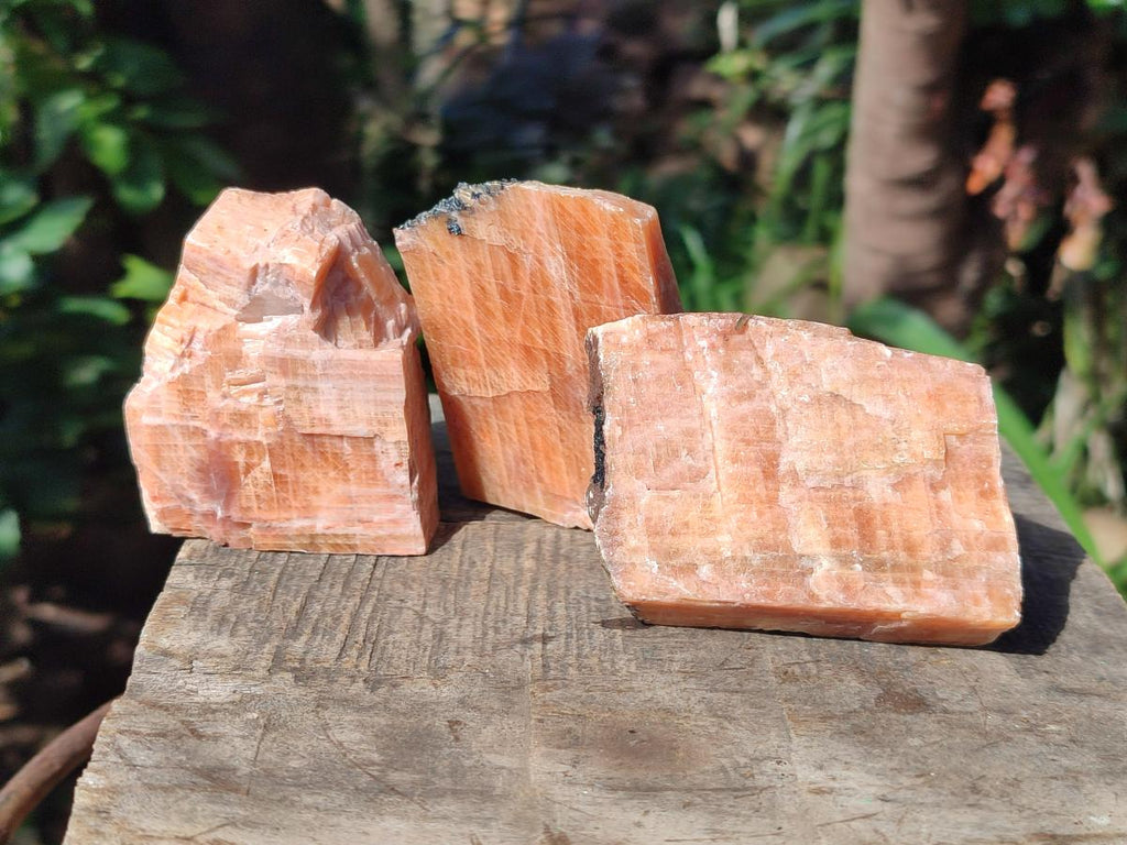Natural Rhombohedral Sunset Orange Calcite Specimens x 12 From Spitzkop, Namibia - Toprock Gemstones and Minerals 