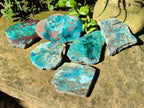 Polished One Side Shattuckite Slices x 6 From Kaokoveld, Namibia - Toprock Gemstones and Minerals 