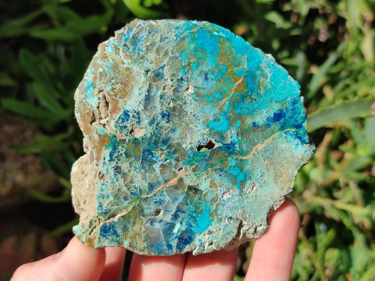 Polished One Side Shattuckite Slices x 6 From Kaokoveld, Namibia - Toprock Gemstones and Minerals 