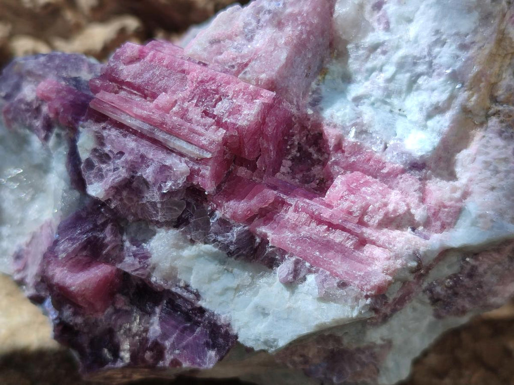 Natural Pink Rubellite Tourmaline Specimens x 3 From Karibib, Namibia - Toprock Gemstones and Minerals 