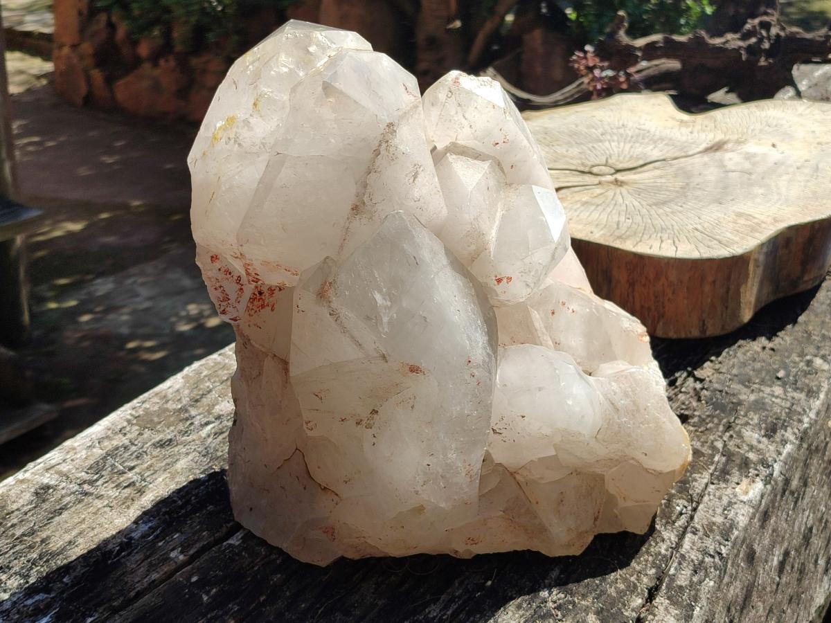 Half Polished XXL Smokey Angolan Quartz Cluster x 1 From Angola - Toprock Gemstones and Minerals 