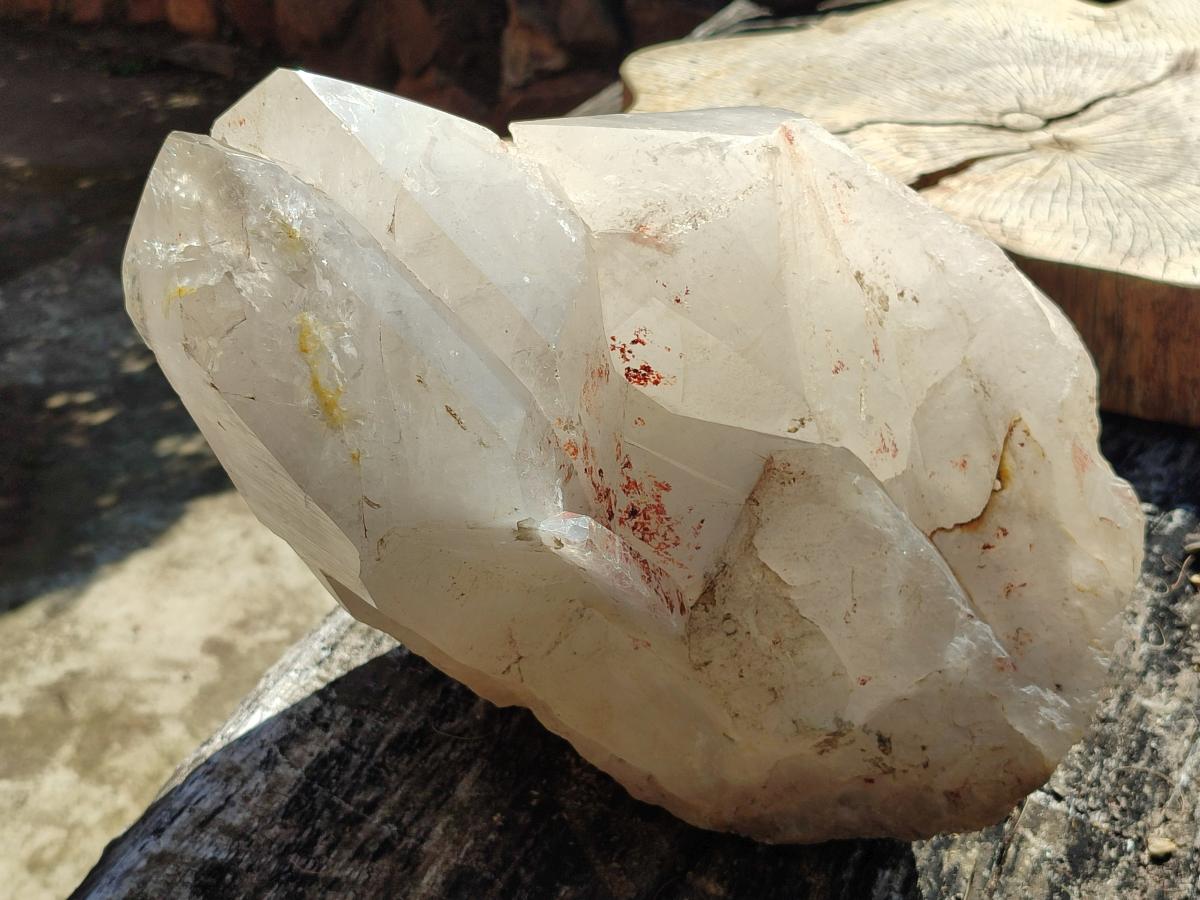 Half Polished XXL Smokey Angolan Quartz Cluster x 1 From Angola - Toprock Gemstones and Minerals 