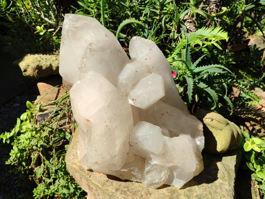 Half Polished XXL Smokey Angolan Quartz Cluster x 1 From Angola - Toprock Gemstones and Minerals 