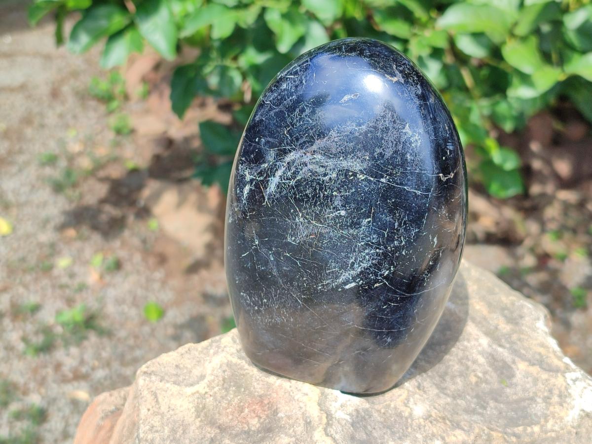 Polished Large Black Tourmaline Standing Free Form x 1 From Madagascar - Toprock Gemstones and Minerals 