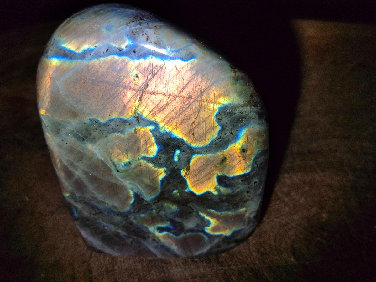 Polished Rare Purple Sunset Flash Labradorite Standing Display Pieces x 2 From Madagascar - Toprock Gemstones and Minerals 