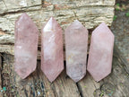 Polished Double Terminated Gemmy Rose Quartz Crystals x 6 From Madagascar - Toprock Gemstones and Minerals 