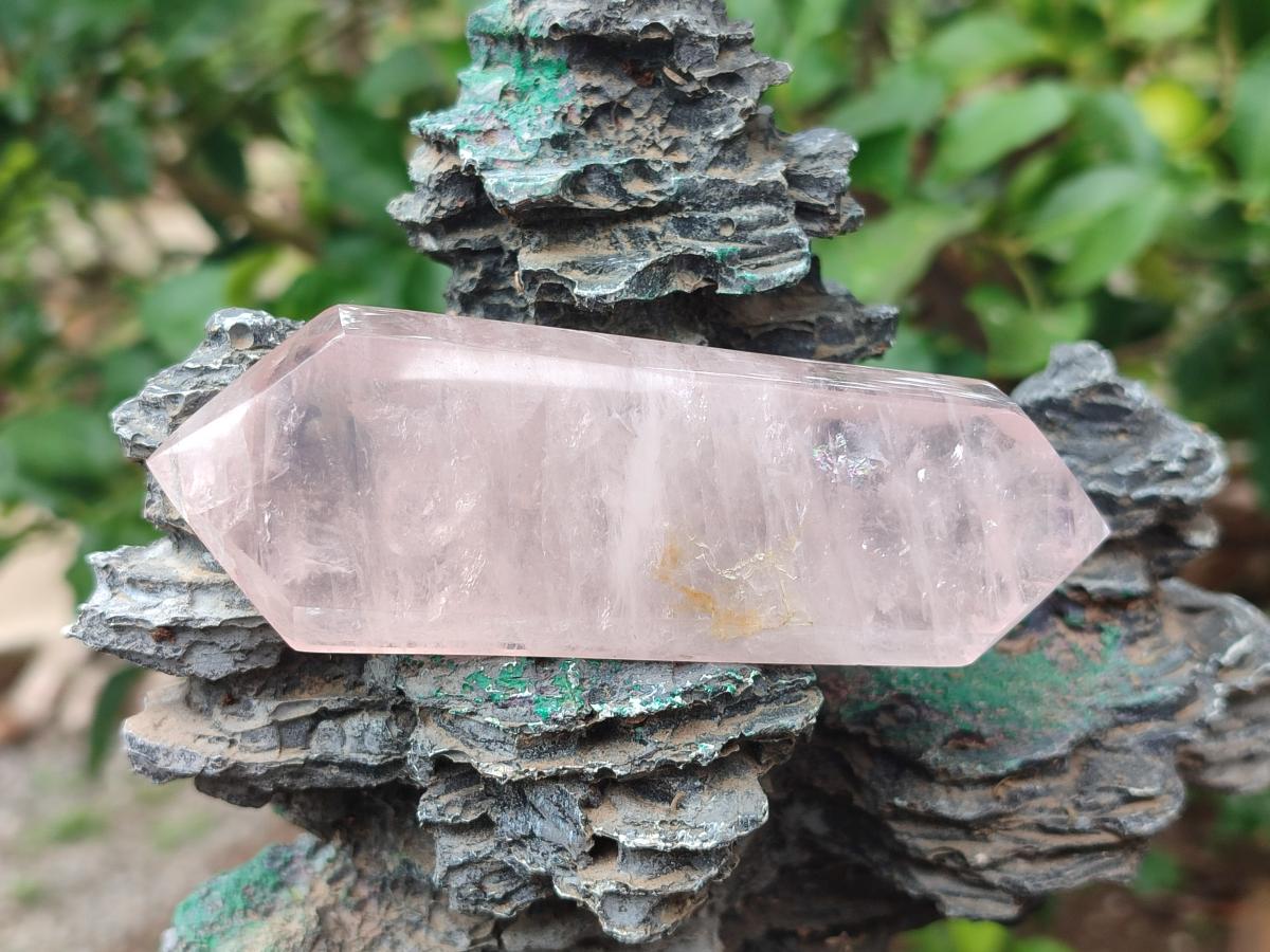 Polished Double Terminated Gemmy Rose Quartz Crystals x 6 From Madagascar - Toprock Gemstones and Minerals 