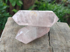Polished Double Terminated Gemmy Rose Quartz Crystals x 6 From Madagascar - Toprock Gemstones and Minerals 