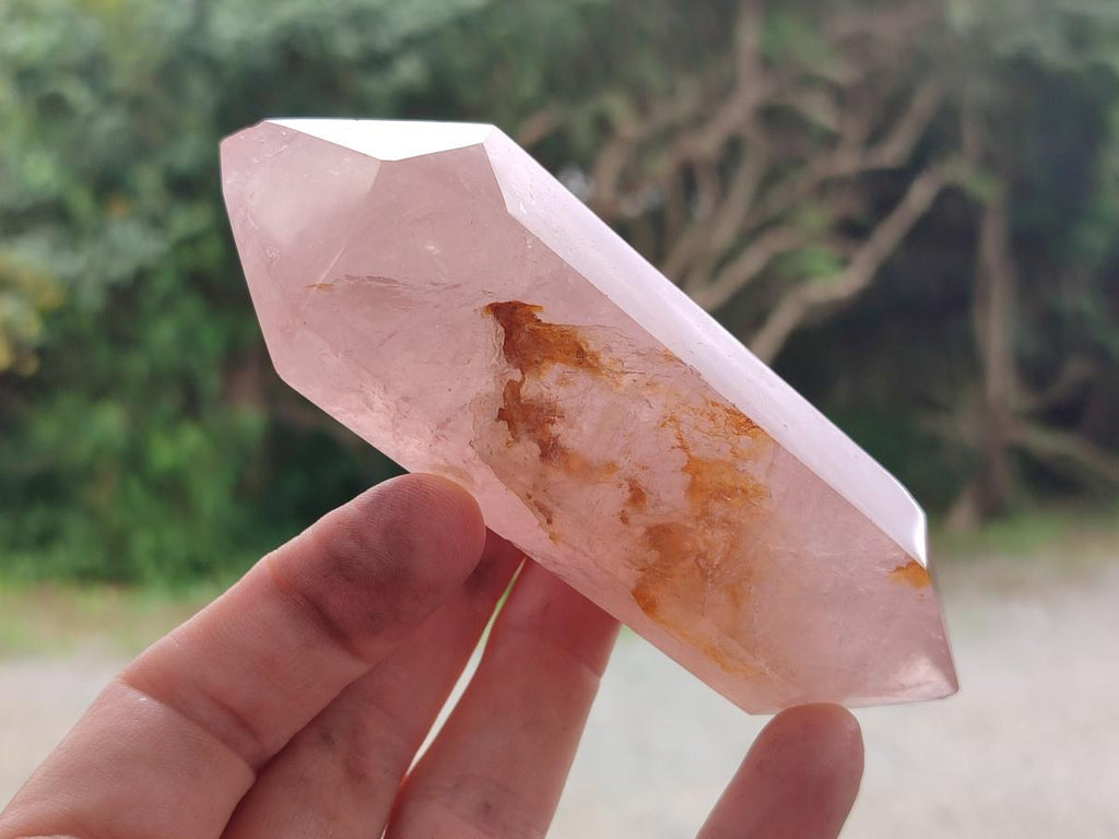 Polished Double Terminated Gemmy Rose Quartz Crystals x 6 From Madagascar - Toprock Gemstones and Minerals 