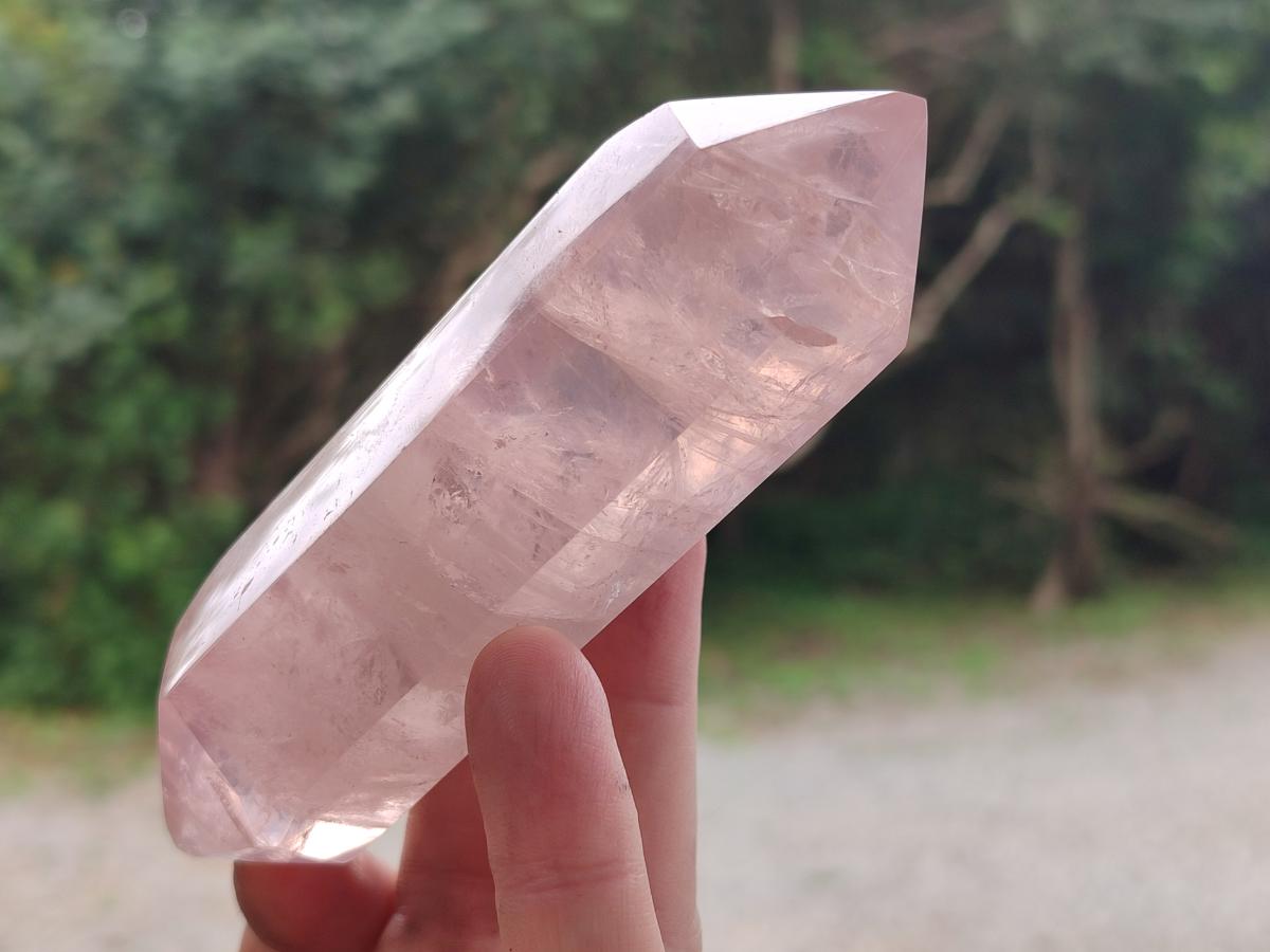 Polished Double Terminated Gemmy Rose Quartz Crystals x 6 From Madagascar - Toprock Gemstones and Minerals 