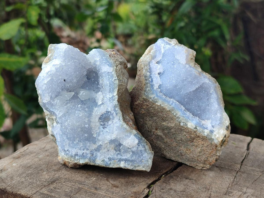 Natural Blue Lace Agate Geode Specimens x 12 From Nsanje, Malawi - Toprock Gemstones and Minerals 
