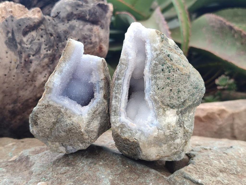 Natural Blue Lace Agate Geode Specimens x 12 From Nsanje, Malawi - Toprock Gemstones and Minerals 