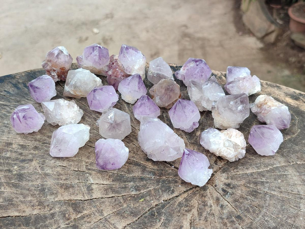 Natural Mix of Spirit Amethyst and Clear Spirit Quartz Single Crystals x 63 From Boekenhouthoek, South Africa - Toprock Gemstones and Minerals 