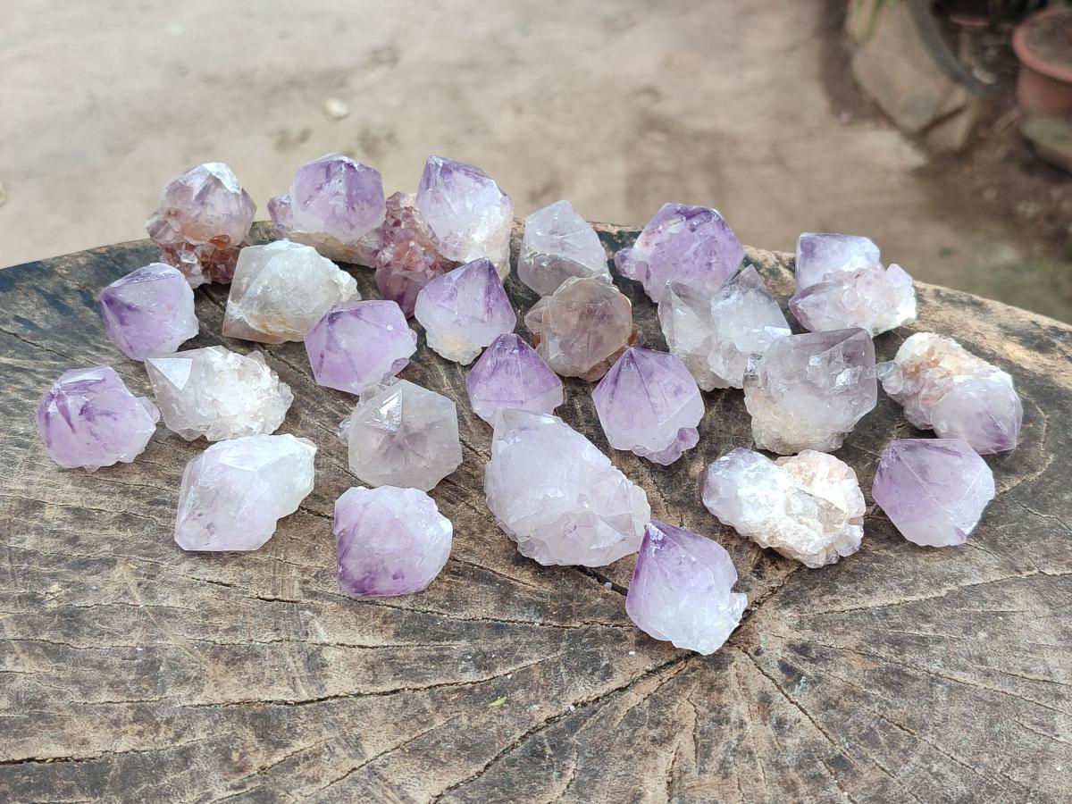 Natural Mix of Spirit Amethyst and Clear Spirit Quartz Single Crystals x 63 From Boekenhouthoek, South Africa - Toprock Gemstones and Minerals 