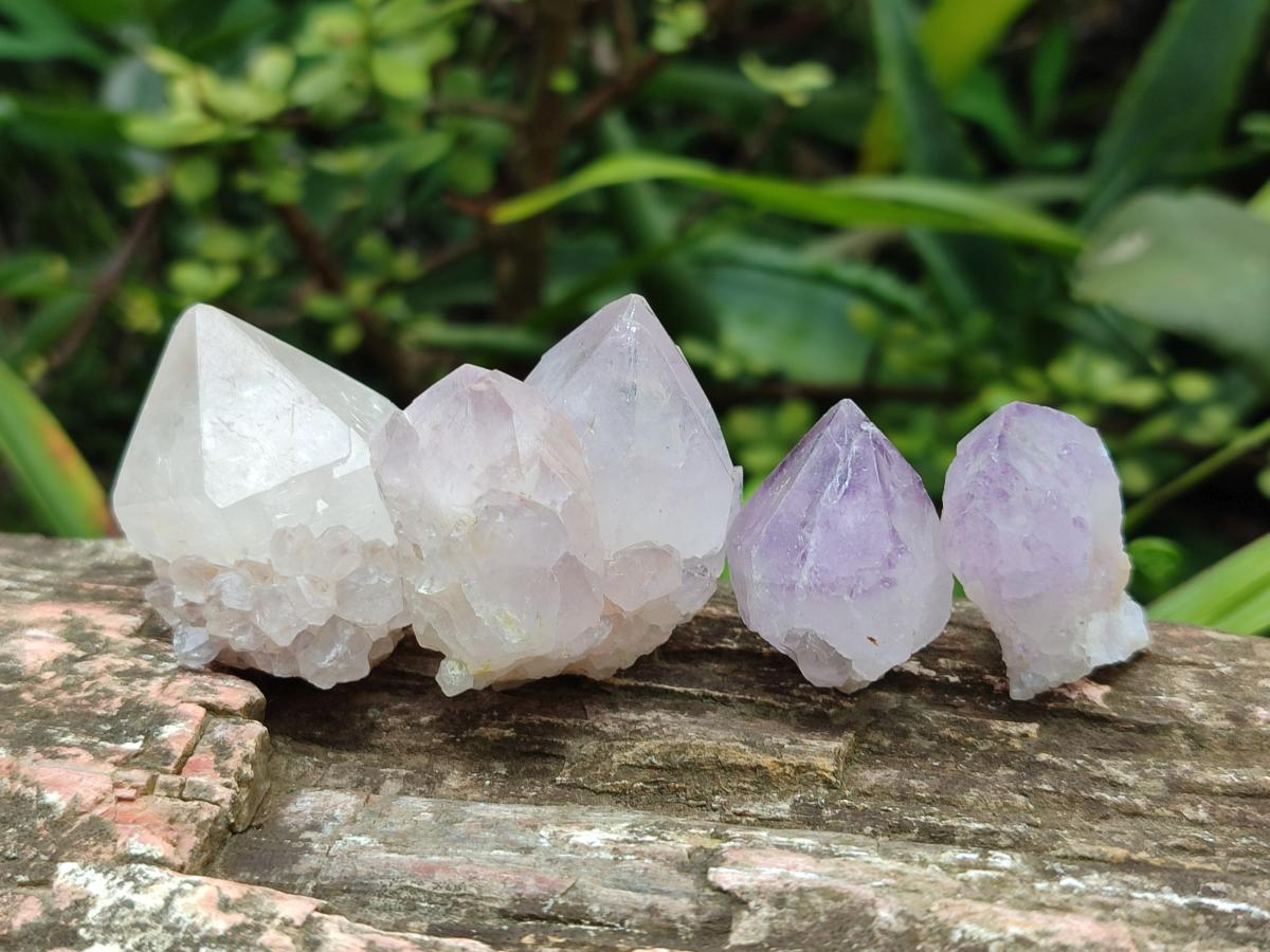 Natural Mix of Spirit Amethyst and Clear Spirit Quartz Single Crystals x 63 From Boekenhouthoek, South Africa - Toprock Gemstones and Minerals 