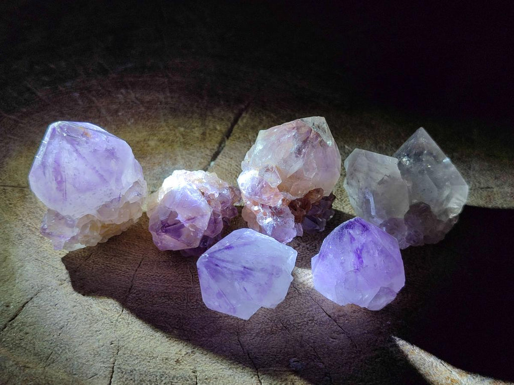 Natural Mix of Spirit Amethyst and Clear Spirit Quartz Single Crystals x 63 From Boekenhouthoek, South Africa - Toprock Gemstones and Minerals 