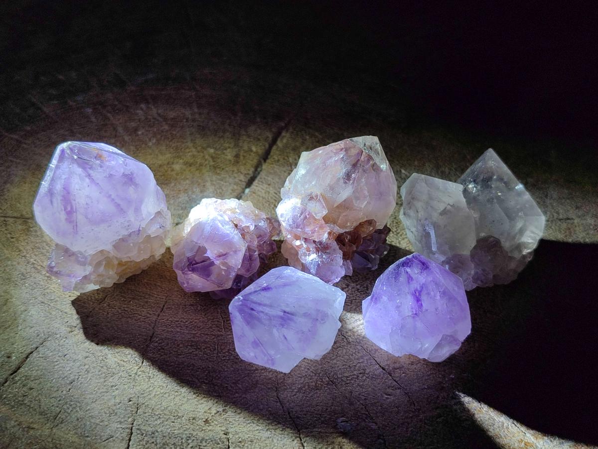 Natural Mix of Spirit Amethyst and Clear Spirit Quartz Single Crystals x 63 From Boekenhouthoek, South Africa - Toprock Gemstones and Minerals 