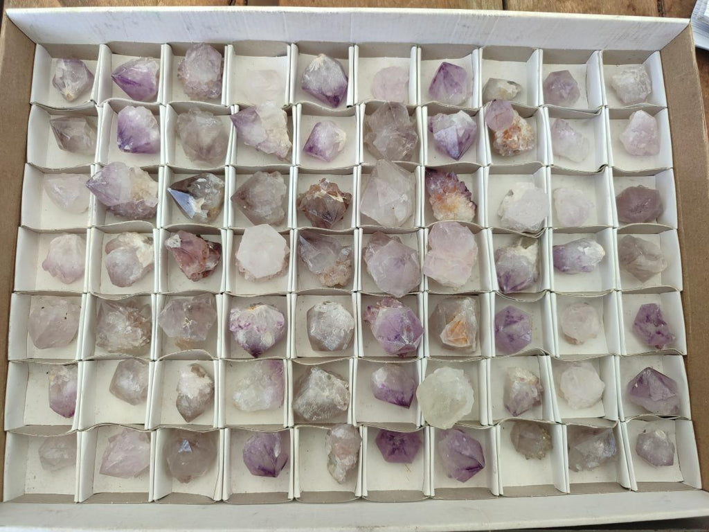 Natural Mix of Spirit Amethyst and Clear Spirit Quartz Single Crystals x 63 From Boekenhouthoek, South Africa - Toprock Gemstones and Minerals 