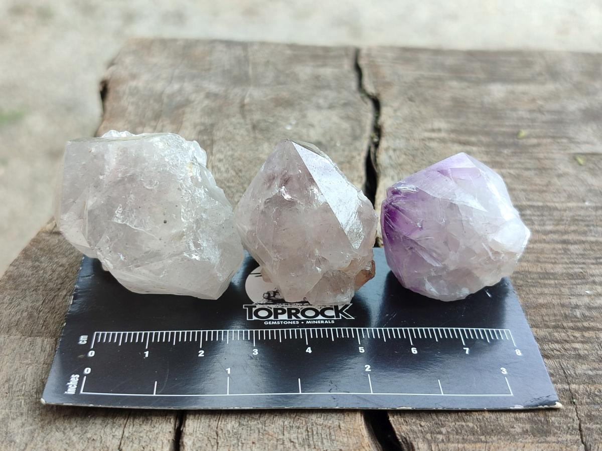 Natural Mix of Spirit Amethyst and Clear Spirit Quartz Single Crystals x 63 From Boekenhouthoek, South Africa - Toprock Gemstones and Minerals 