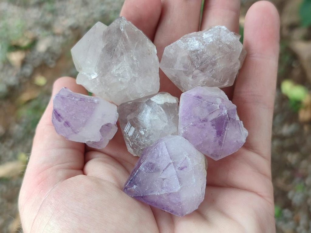 Natural Mix of Spirit Amethyst and Clear Spirit Quartz Single Crystals x 63 From Boekenhouthoek, South Africa - Toprock Gemstones and Minerals 