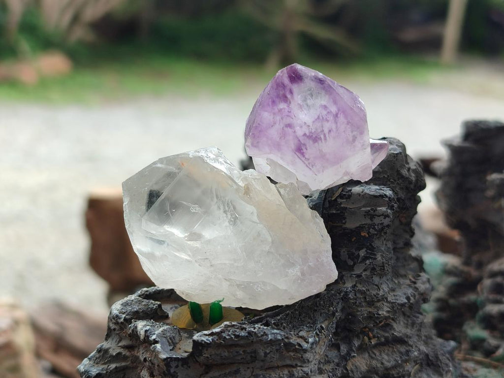 Natural Mix of Spirit Amethyst and Clear Spirit Quartz Single Crystals x 63 From Boekenhouthoek, South Africa - Toprock Gemstones and Minerals 