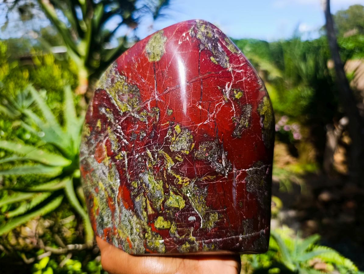 Polished Large Bastite Dragonsblood Stone Standing Display Free form x 1 From Tshipise, South Africa - Toprock Gemstones and Minerals 