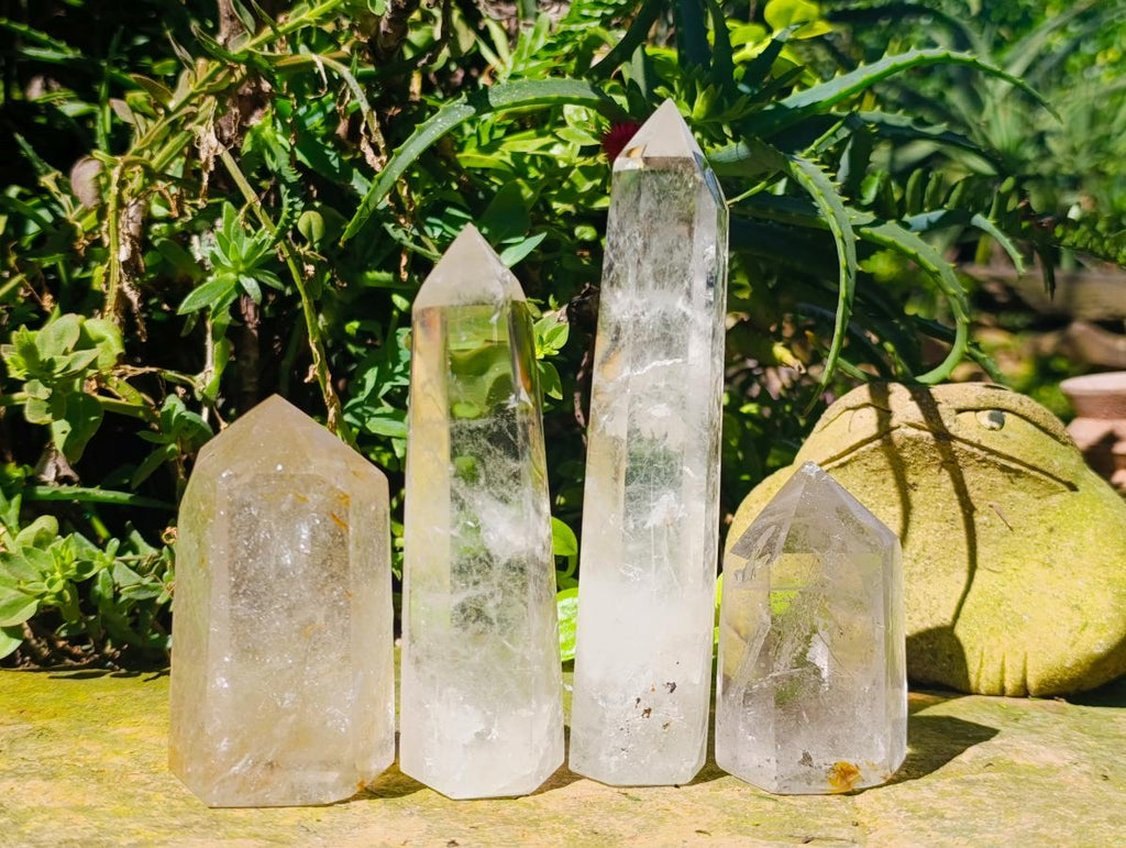 Polished Clear Quartz Display Crystals x 4 From Madagascar - Toprock Gemstones and Minerals 